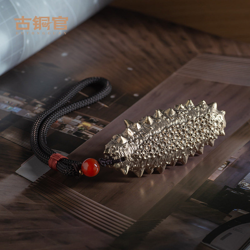 海参手把件解压铜工艺品男士随身把玩办公室按摩手心创意小摆件