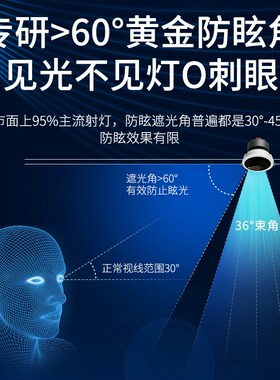 深杯防眩目射灯led嵌入式cob客厅无主灯照明2023新款筒灯家用7W