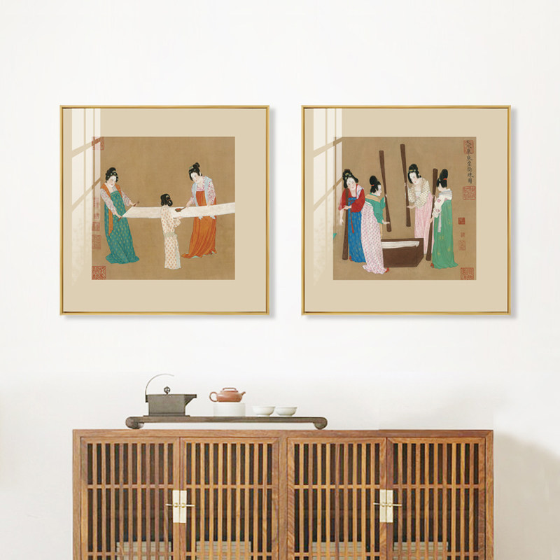 水墨宣言新中式客厅古风唐代宫廷仕女图人物工笔画装饰画茶室挂画