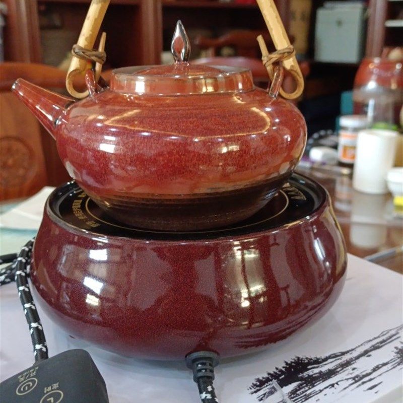 电陶炉煮茶壶大容量砂铫壶煮白茶陶壶大号粗陶烧水壶电陶炉煮茶器