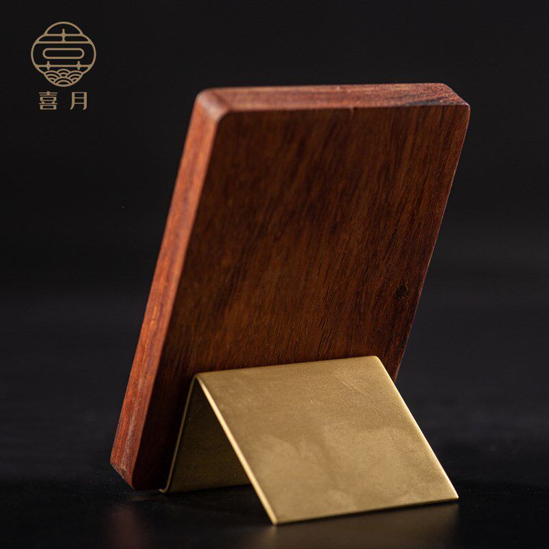 喜月中式名片架座竖定制商务高档创意办公请赐名片盒夹收纳盒桌面