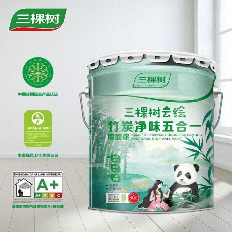三棵树漆SKSHU【绿色家居】乳胶漆云绘竹炭净味五合一竹炭净