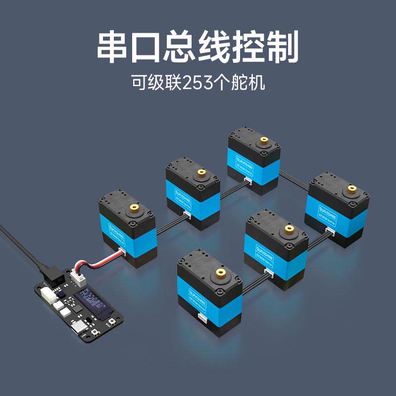 微雪 25kg宽电压总线舵机 360度 ST3020 电机 高精度大扭矩机械臂图片