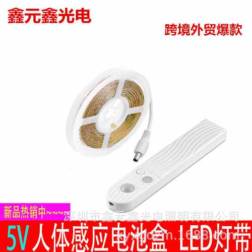 人体感应智能灯带LED橱柜灯床头感应电池盒DC灯条2835滴胶起夜灯