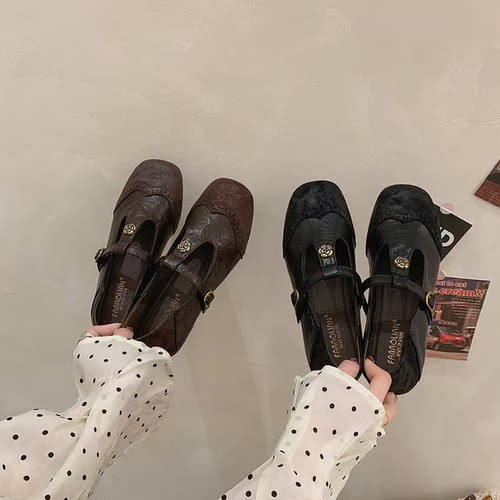 【君姐专享】法式复古风玛丽珍鞋女平底鞋2256