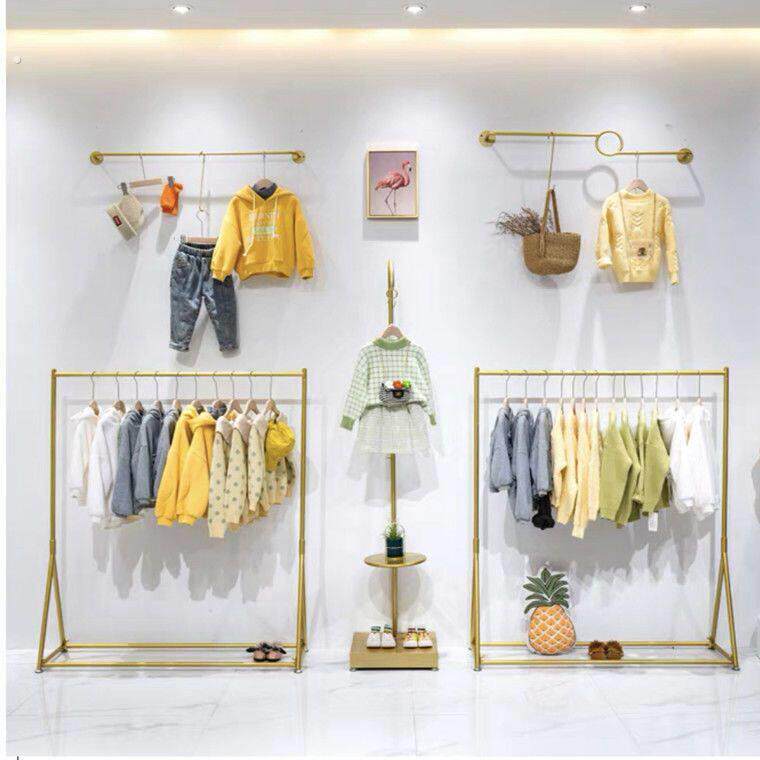 服装店展示架落地立式陈列架上墙壁挂式货架男女装高档侧挂衣架