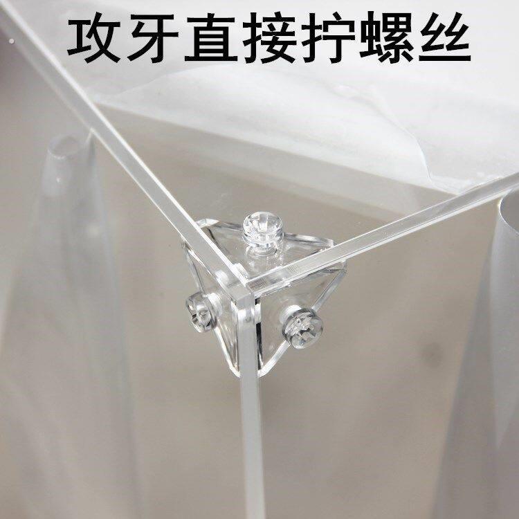 压克力有机玻璃板盒子三面固定扣快速安装拆卸连接件塑料透明角码