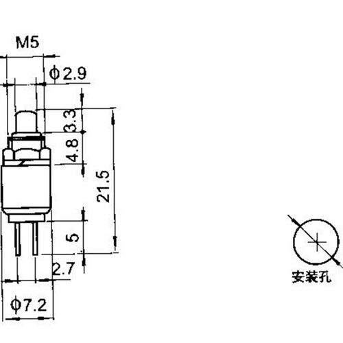 小微型圆形自复位点动按钮开关DS-402启动电源常开按通红 绿5mm