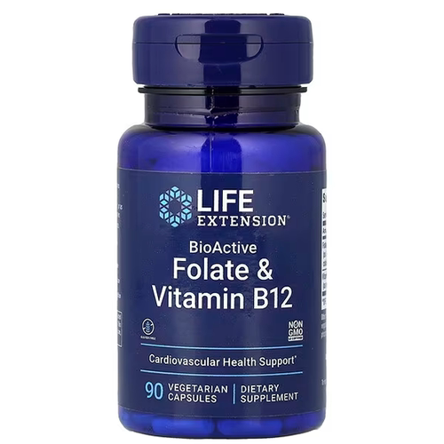 Life Extension Folate五甲基四氢叶酸 b12  90粒 效期28年5月