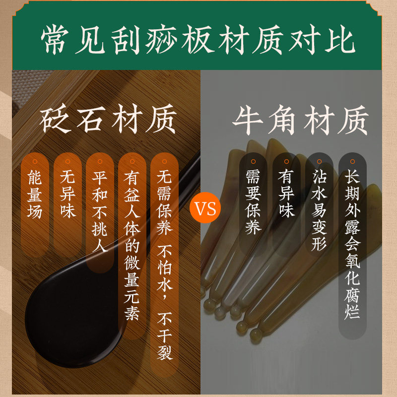 天然泗滨玄黄砭石拨筋棒面部美容脸部神器提拉紧致点穴刮痧美容棒