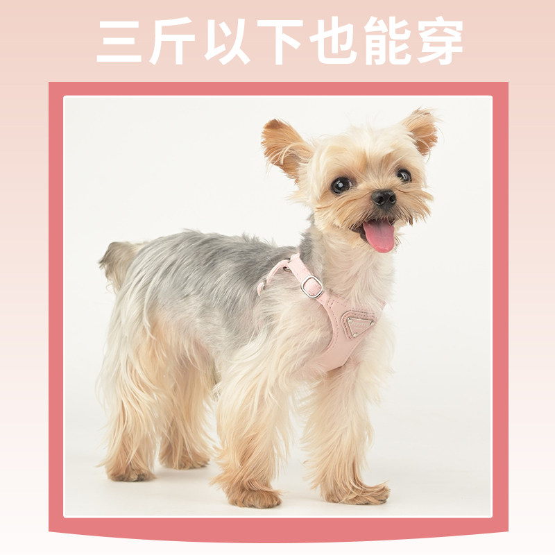 狗狗牵引绳背心式遛狗绳狗绳子调节小型犬胸背带泰迪可爱宠物用品