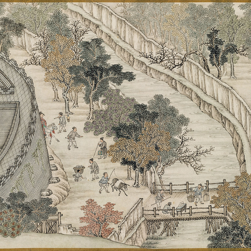 仿宋院本金陵图卷冯宁版纸本谢遂杨大章长卷高清微喷复制临摹画稿