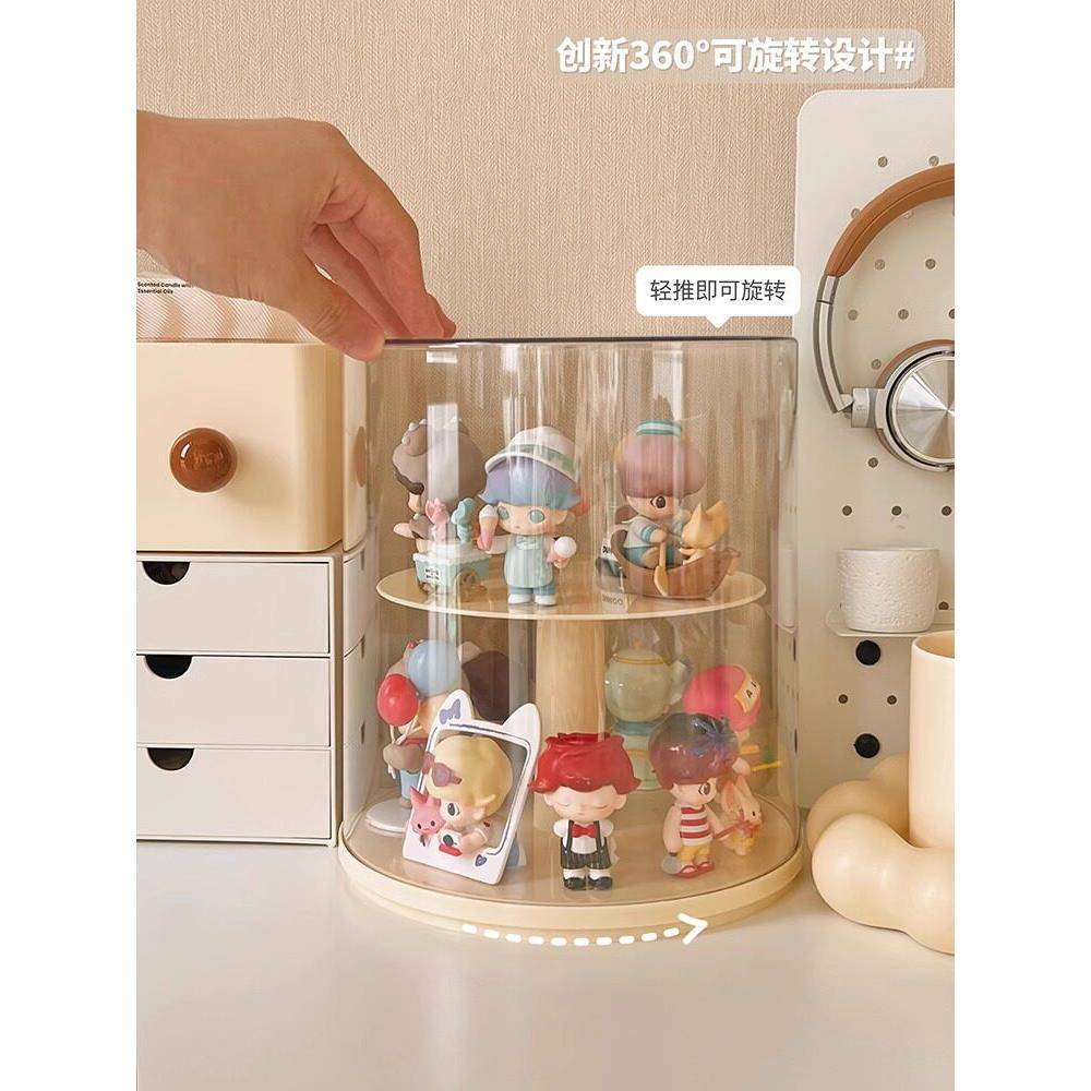 旋转盲箱存储展示架多层乐高人偶展示柜防尘泡沫集市亚克力展示
