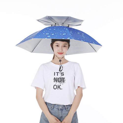伞帽头戴式雨伞夏季遮雨防晒户外钓鱼伞帽头戴雨伞帽