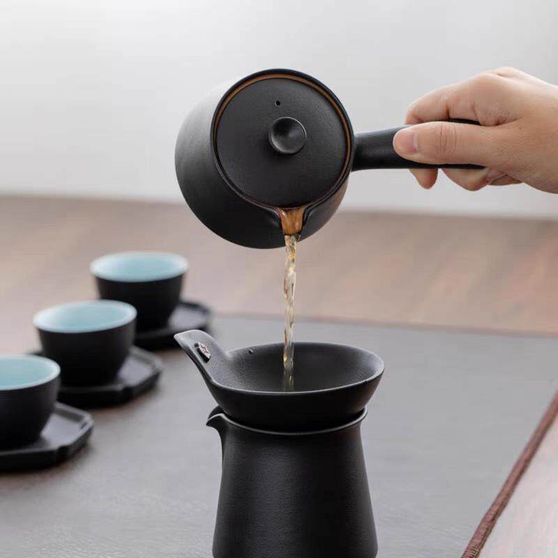 道尚堂茶具套装家用功夫茶道黑色绿色高档轻奢简约粗陶茶器礼盒