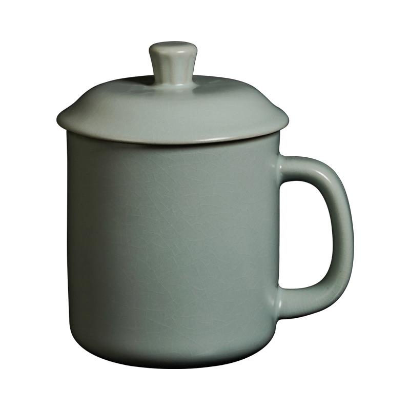 容山堂天青汝窑茶杯陶瓷泡茶杯可开片家用绿茶杯老板办公室水杯