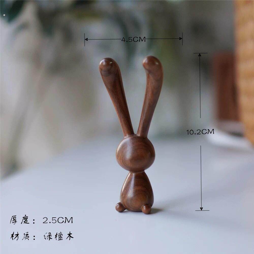 乌檀绿檀木小兔子按摩棒眼部按摩鼻子下颌线改善黑眼圈袋细纹耳女