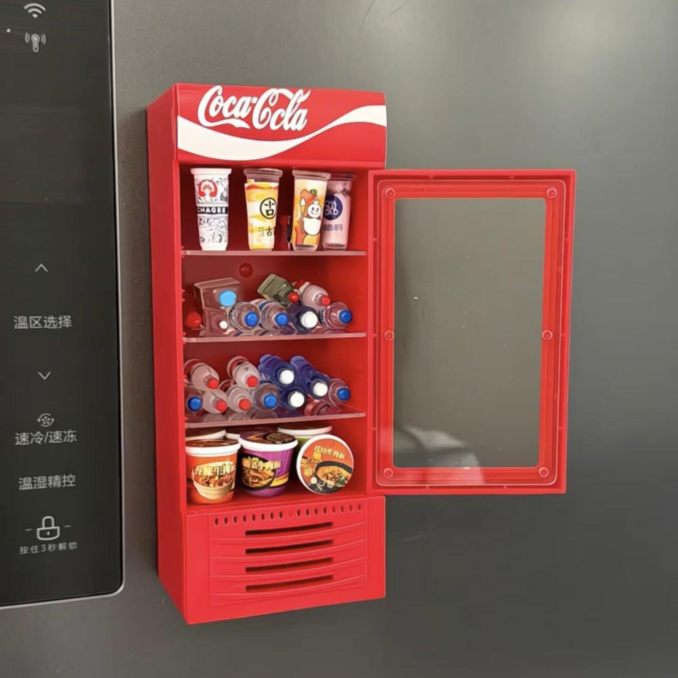 迷你可乐冰柜冰箱贴家用冰箱磁吸装饰品超市冰柜模型微缩场景摆件