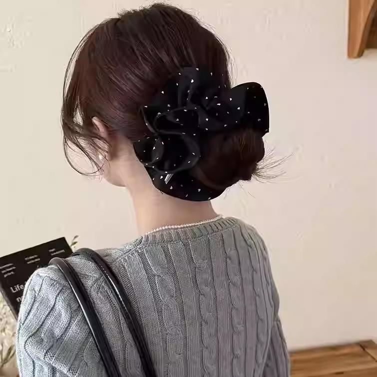 优雅波点爱心小蛮腰发圈女2026新款高级感扎头发皮筋气质发圈发饰