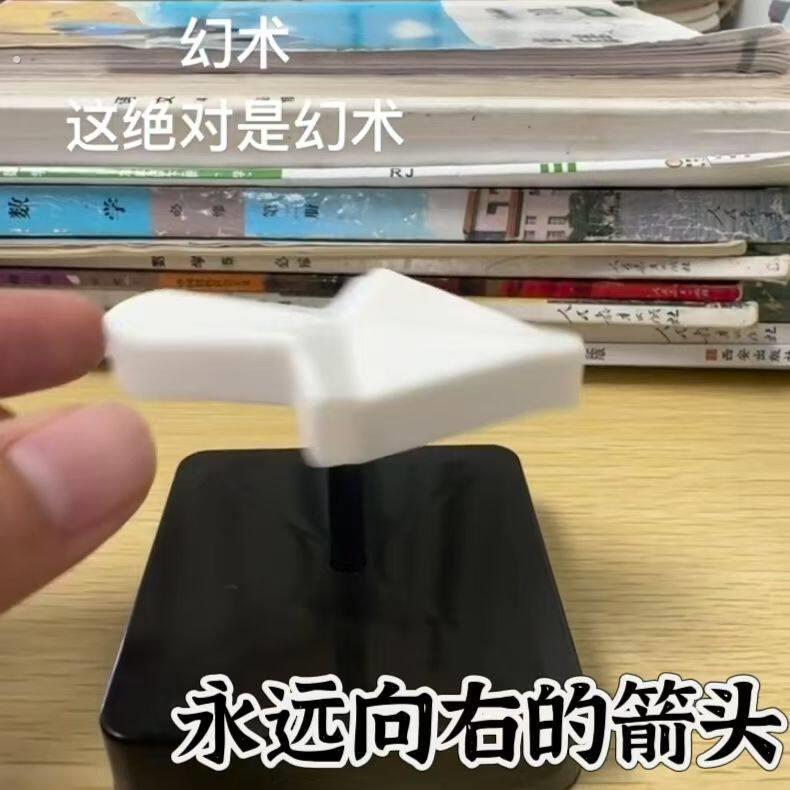 彭罗斯箭头永远向右的箭头视觉感官错觉近景魔术道具迷惑的指针