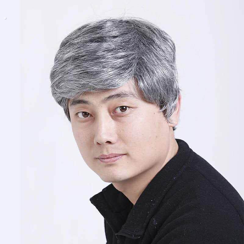 假发扮演老爷爷 表演假发道具白色假发套 表演老人假发男短发假发