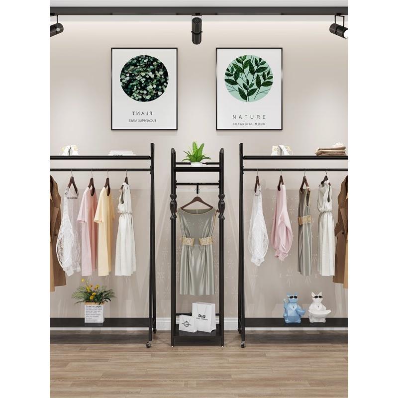 简约服装店展示架女装店货架童装店挂衣架落地式衣服架组合带滑轮