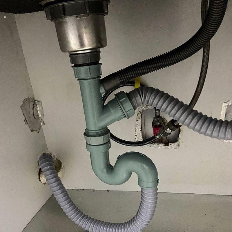 厨房洗菜盆管套装不锈钢双水槽洗碗池器配件钢丝提篮落水管