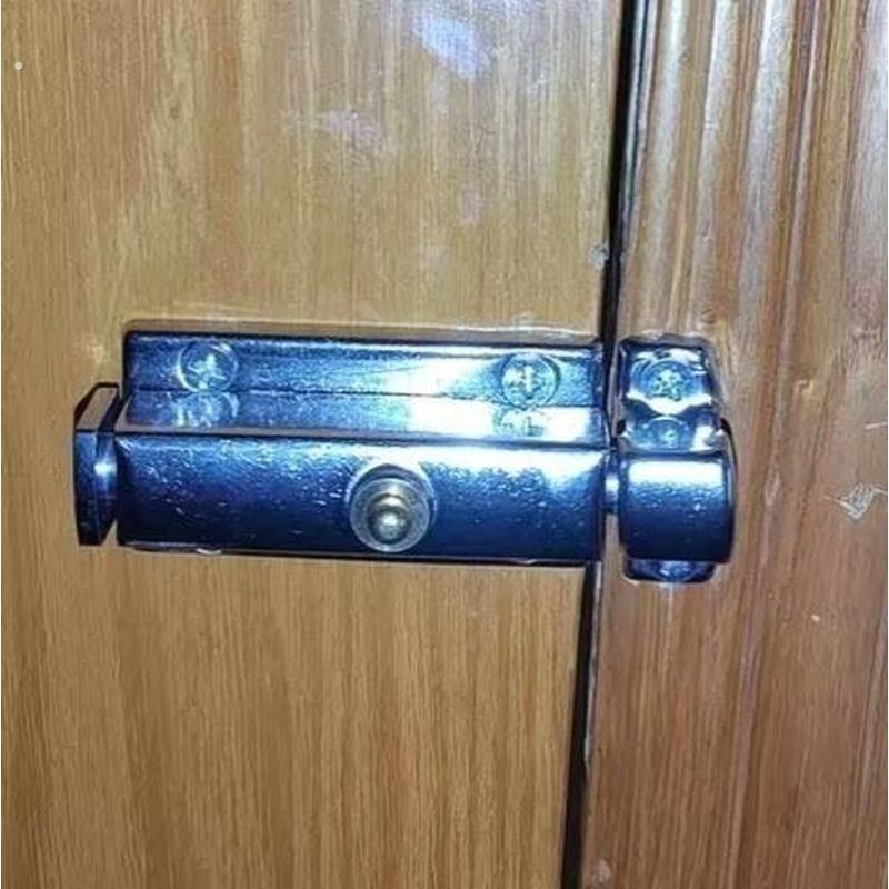 左右自动木门卫生间家用插销门锁防盗门锁门栓门扣木门 明装插销