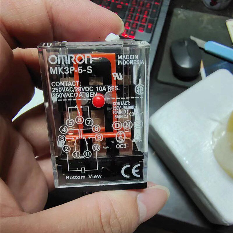 OMRON继电器MK3P5-S AC24V DC24V AC220V 11脚中间继电器 380V