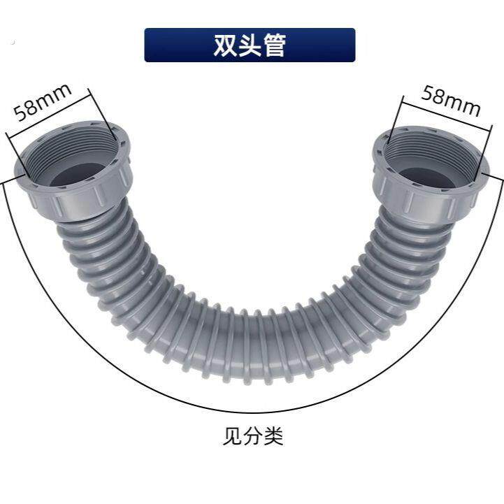 厨房洗菜双头水槽管螺纹排水管连接洗碗池软管加长延长配件