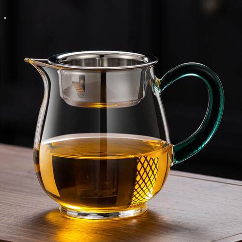 加厚耐热玻璃公道杯茶漏一体套装高档分茶器茶具过滤泡茶茶海公杯
