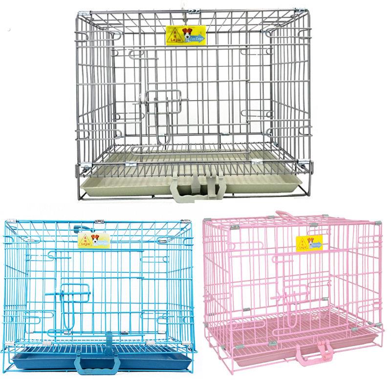 乐佳加粗烤漆宠物笼中小型犬泰迪狗笼可折叠宠物笼通用猫笼鸡兔