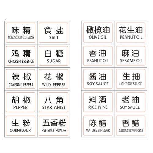 厨房调味罐油瓶分类防水调味盒透明标签识便利贴防油自粘免裁剪贴