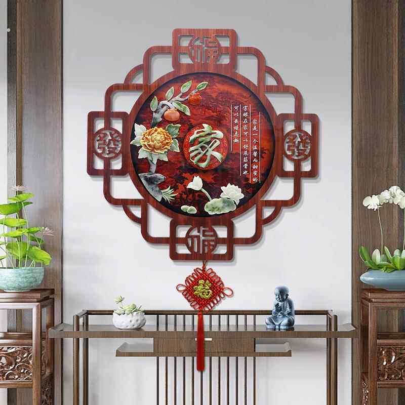 中式客厅装饰画电视沙发背景墙壁画过道玄关餐厅走廊挂件玉雕挂画