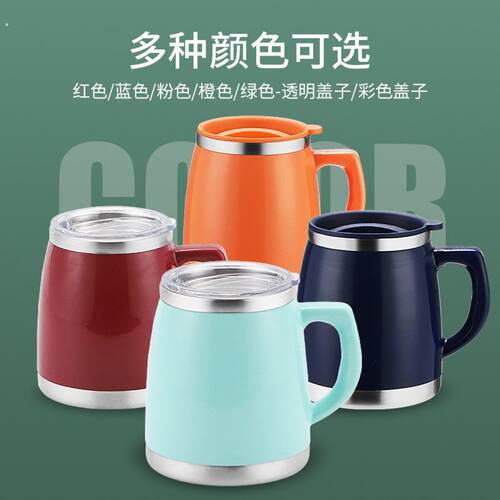 不锈钢马克杯保温杯男女带手柄茶杯咖啡杯办公室简约喝水杯子