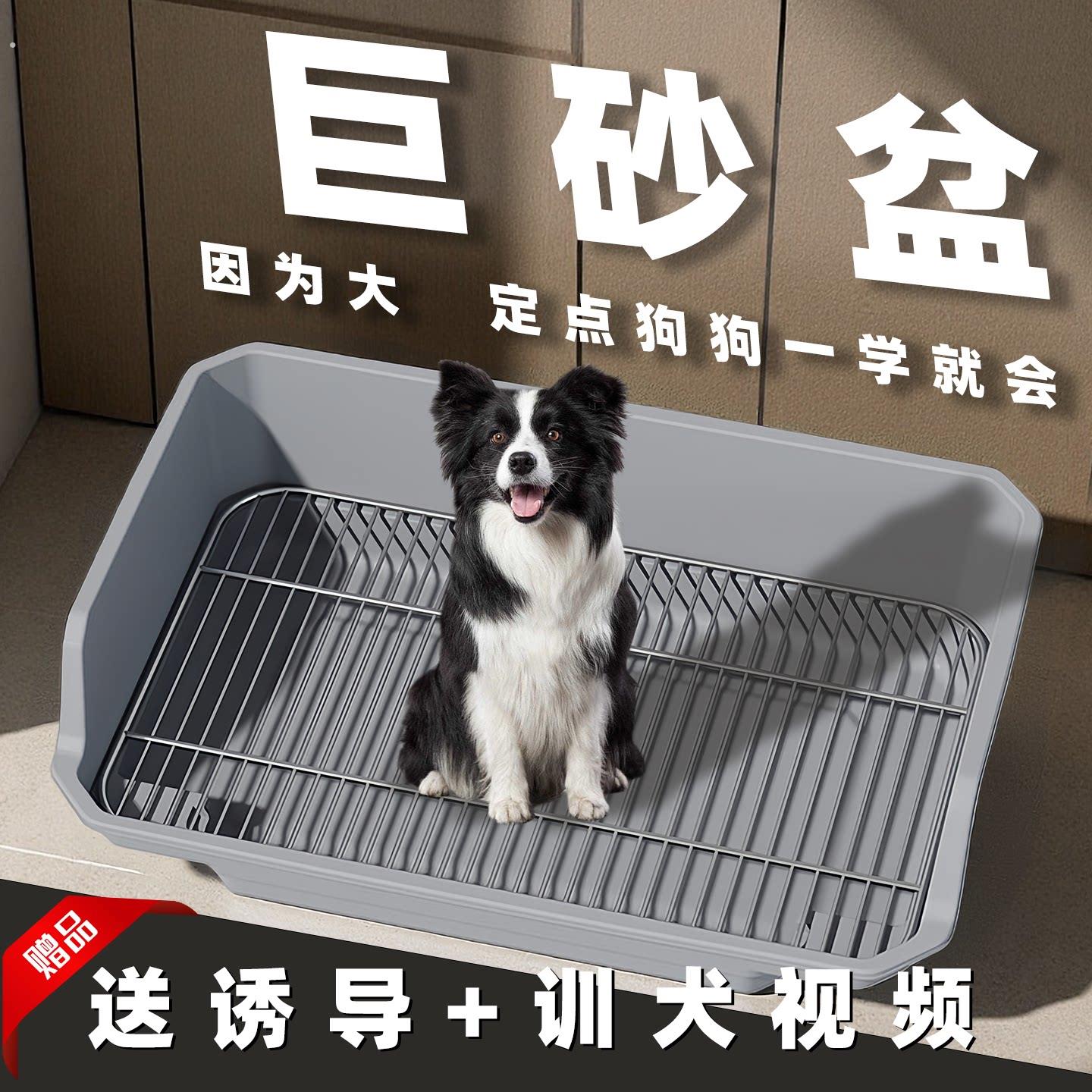 狗厕所超大号宠物不绣镀钢狗砂盆防踩屎中大型犬专用定点排便屎盆