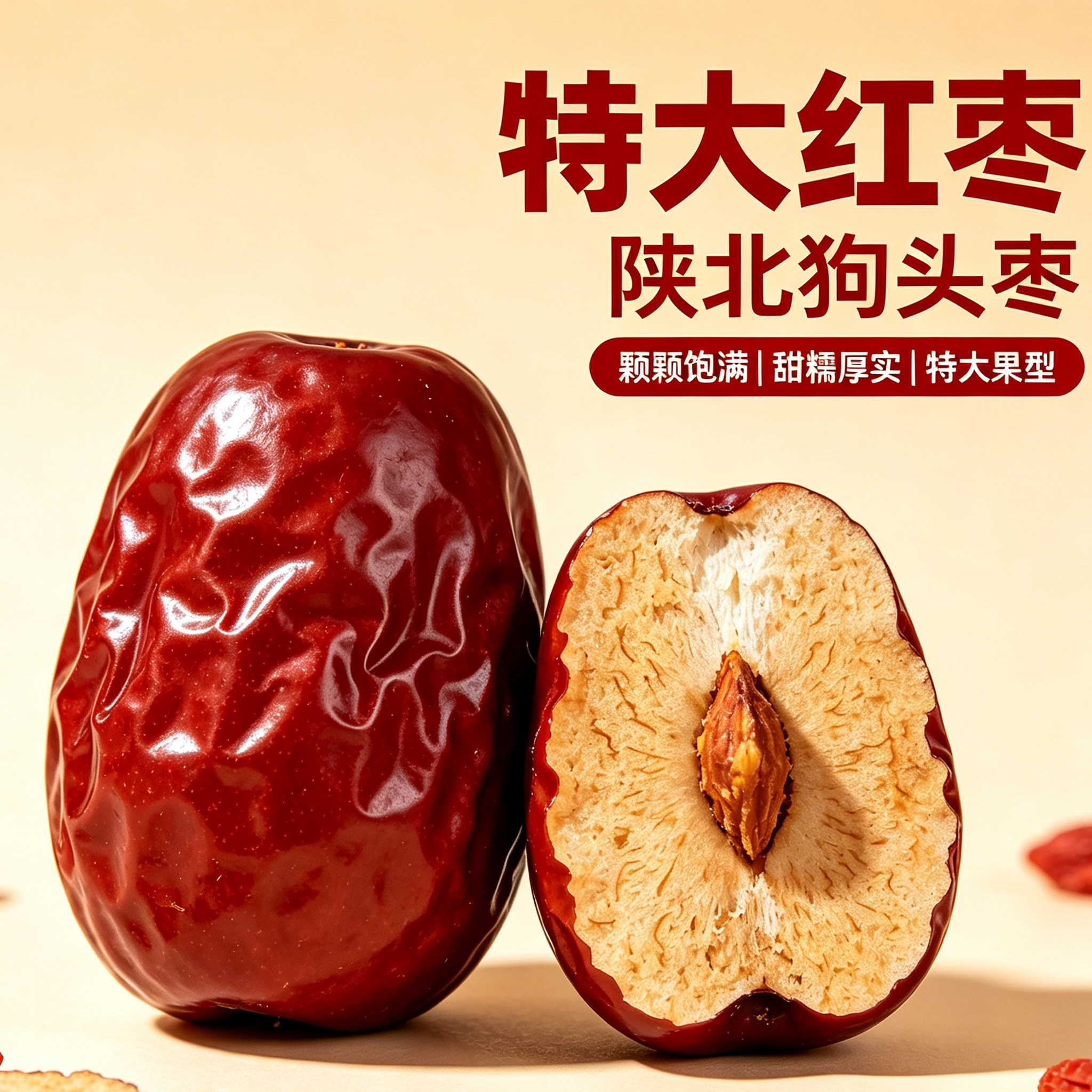 正宗陕西大枣干货狗头枣陕北特产特大红玉枣新疆新鲜特级干货大枣