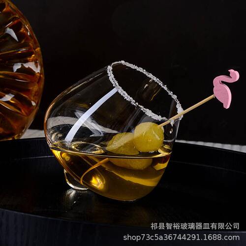 甄选工厂透明不到翁威士忌酒杯酒吧 创意无铅水晶玻璃摇摇红酒杯