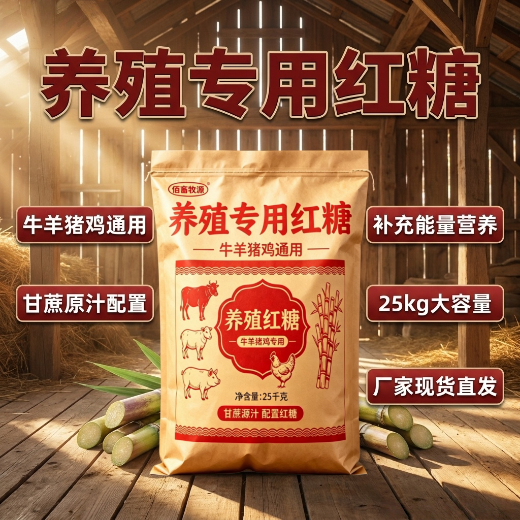佰畜牧源每日养殖专用红糖25kg装