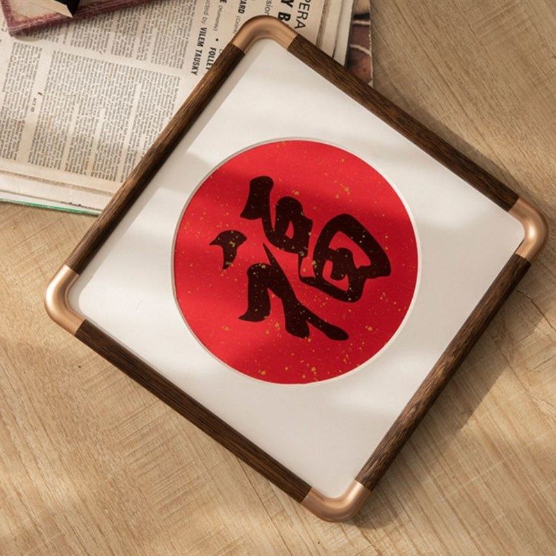 实木仿铜角书法字画装裱框圆角装裱框国画相框画框多尺寸定做订制