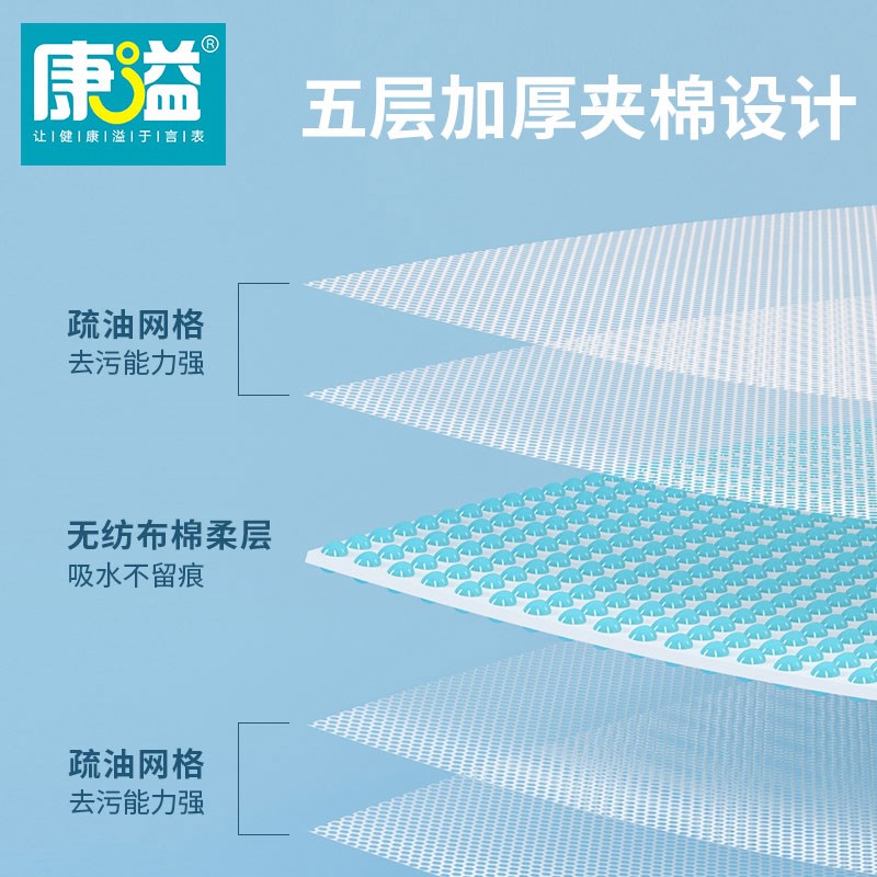 康溢厨房专用棉柔抹布10片 植物纤维洗碗布洗碗巾清洁百洁布抹布