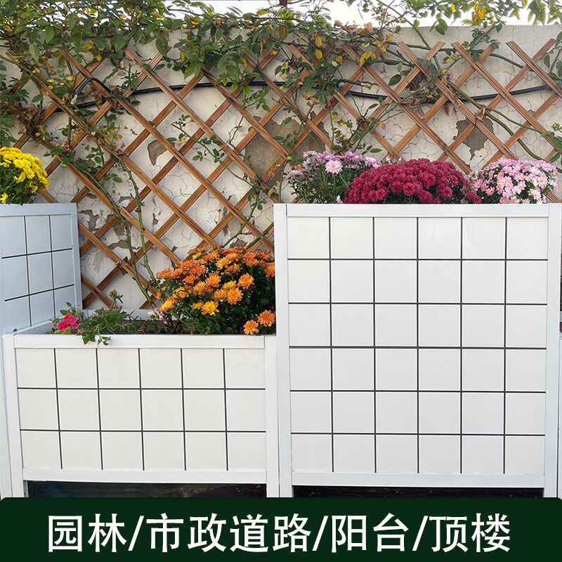 户外瓷砖花箱组合市政花槽售楼部外摆铝合金花箱种植围栏隔断定制
