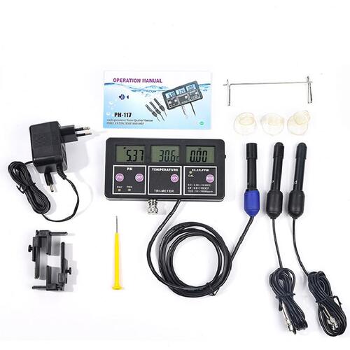 甄选PH EC CF TDS ORP 温度六合一多参数PH计测试仪 PH-117在线监