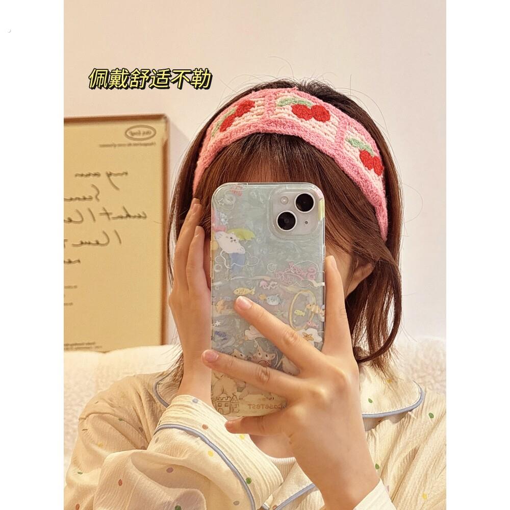 针织刺绣魔术贴发带女2025新款洗脸前额浏海碎发整理神器发饰发箍