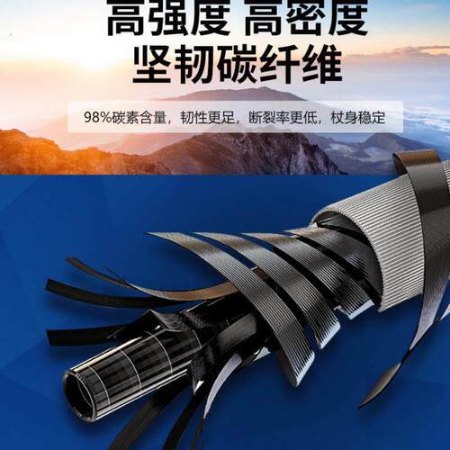 纤厂家直供维超轻登山杖徒步登专山二防节伸缩脱落外锁卡扣碳业户