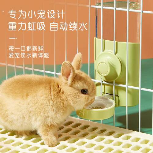 兔子水壶兔饮水器挂笼子出水碗喝水兔兔用品龙猫荷兰猪喂水器