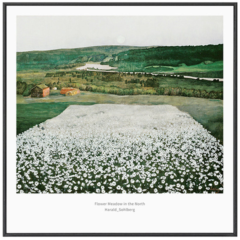 北欧卧室装饰画艺术微喷油画小镇风景画餐厅壁画客厅挂画墙上框画