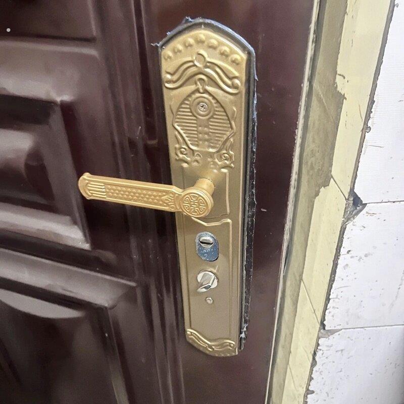 豪华防盗门面板左右可调工程拉手入户门把手别墅门锁彷铜双活黄古