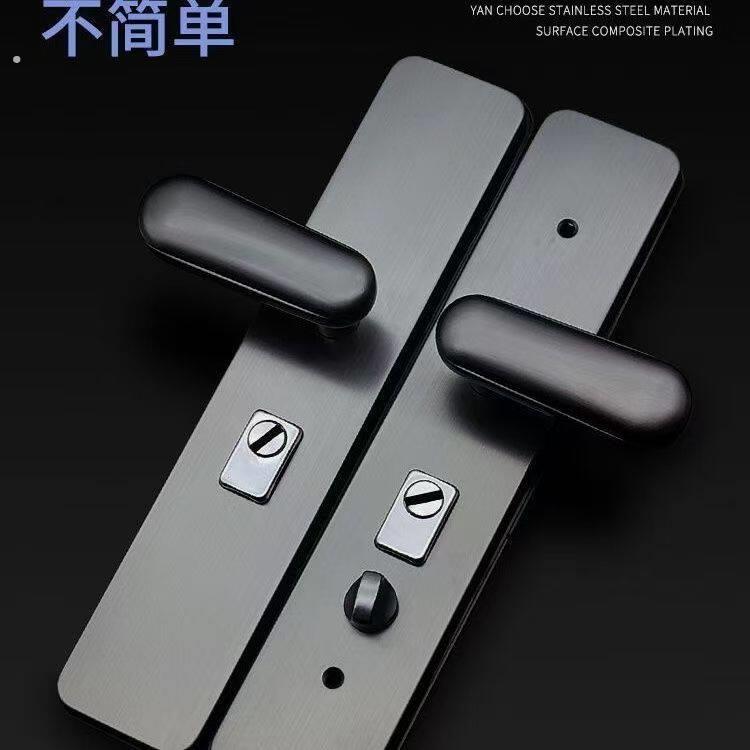 韩式通用型防盗门锁把手家用加厚防撬面板不锈钢入户门拉手