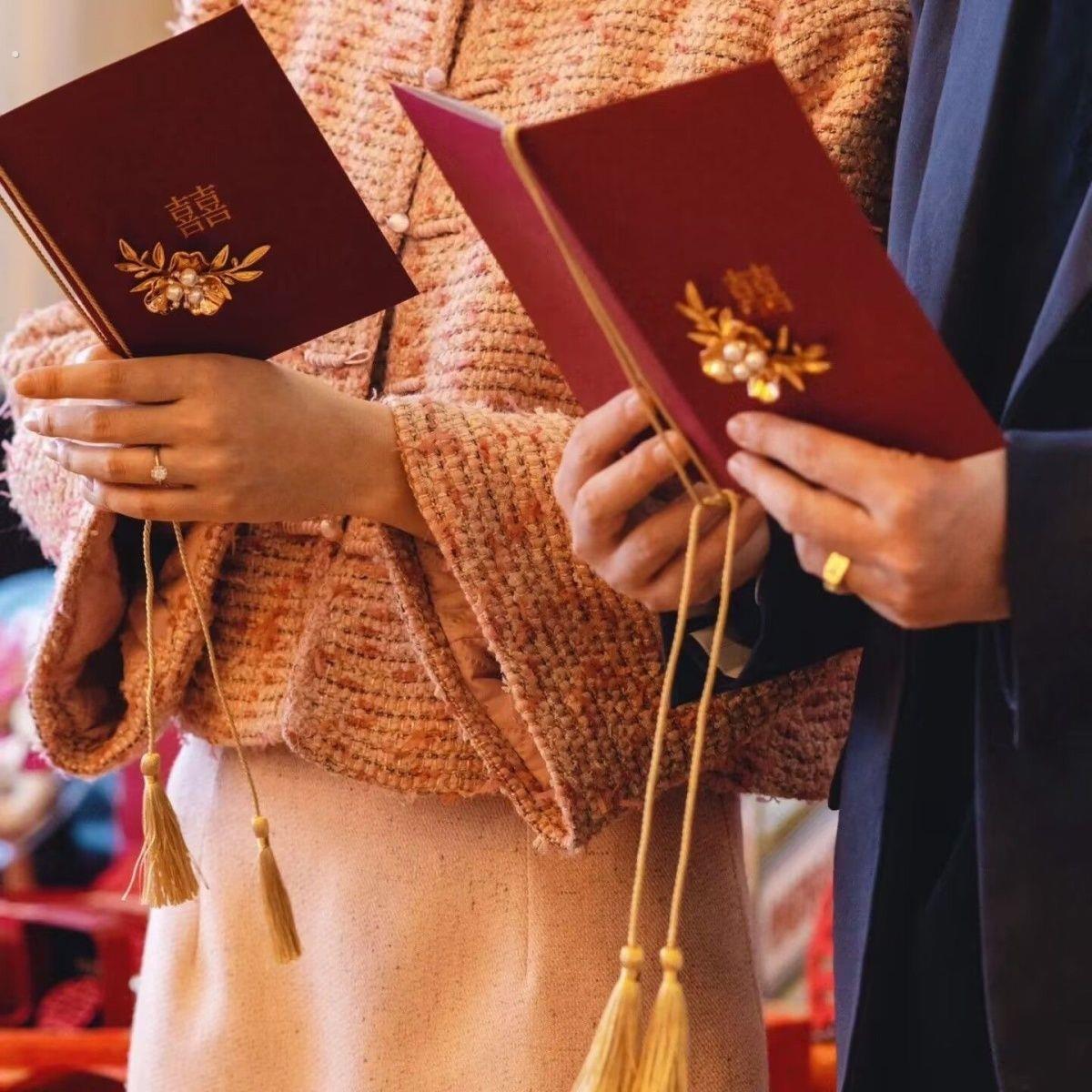 订婚主持词手卡婚礼誓言卡订婚结婚高级简约誓词致辞宣言红色主持